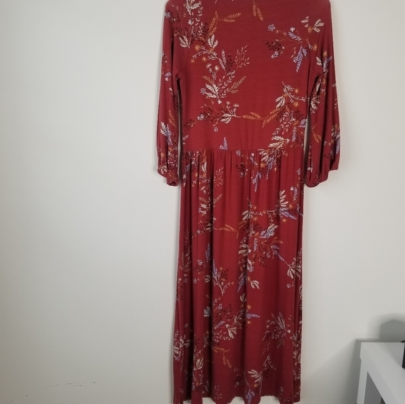 NWT Rachel Pally Lynwood Midi Dress Burgundy Garland Print Size M Stretchy - Picture 10 of 16